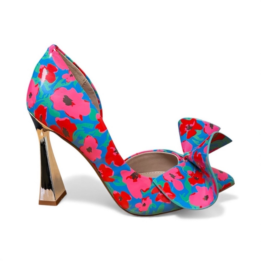 BETSY JOHNSON NOBBLE-P BLUE MULTI PUMP SIZE: 7.5 - Picture 1 of 9